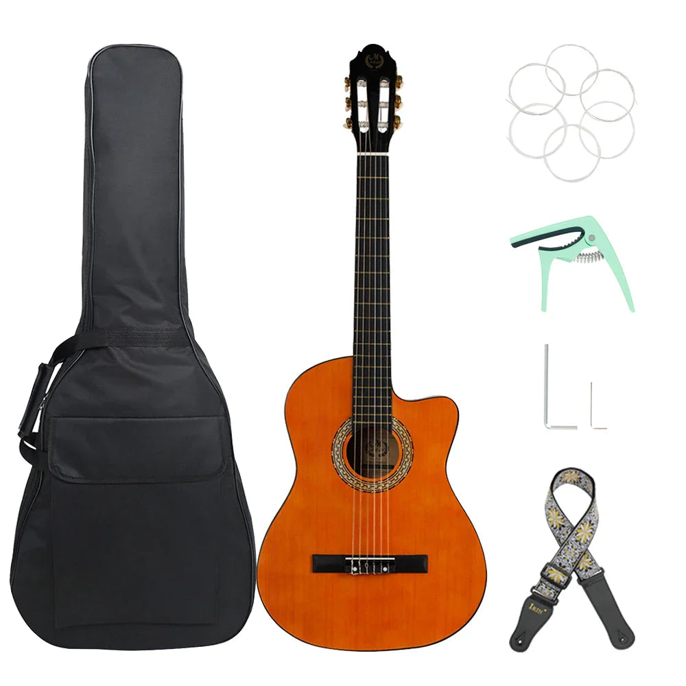 39 Inch Classical Guitar 6 Strings Basswood Neck Body Classic Guitar Guitarra