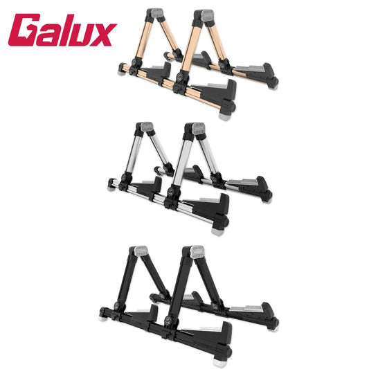 Galux GS-201 Twin Guitar Stand Foldable and Adjustable Stand Stable Support ABS Rotary Silicone Design Guitar Bass Accessories