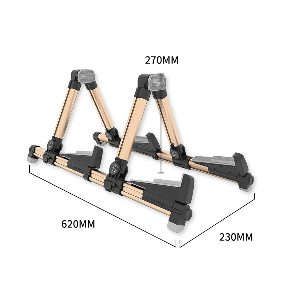 Galux GS-201 Twin Guitar Stand Foldable and Adjustable Stand Stable Support ABS Rotary Silicone Design Guitar Bass Accessories