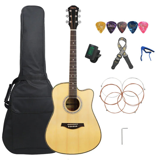 IRIN 41 Inch Acoustic Guitar 6 Strings Maple Body Folk Guitar Guitarra